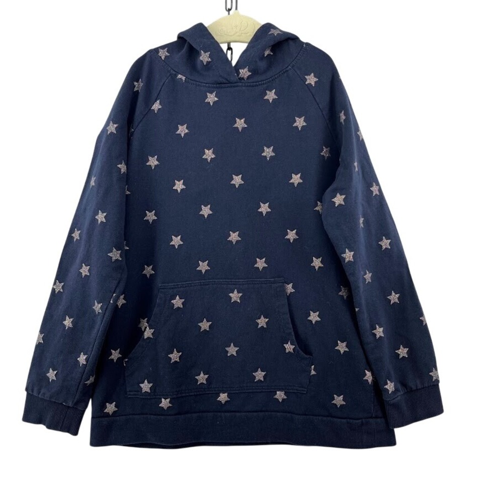H&M Basic Girl's Navy Glitter Stars Hoodie Size 6-8Y‎
